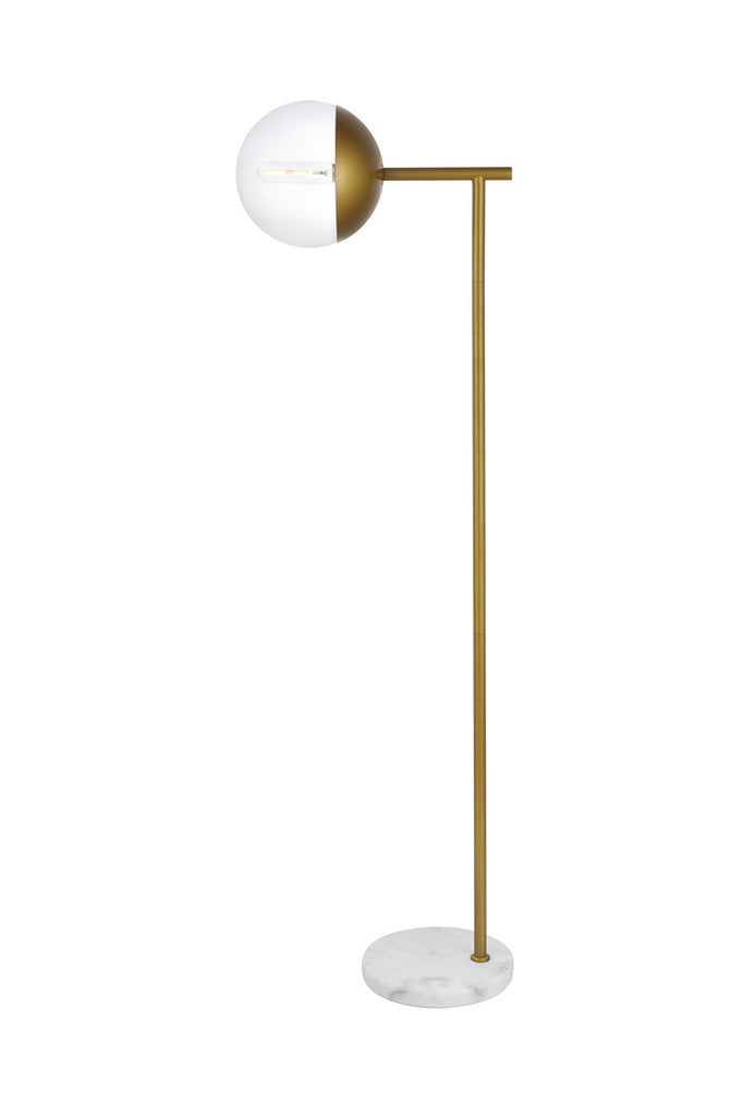 ZC121-LD6103BR - Living District: Eclipse 1 Light Brass Floor Lamp With Clear Glass