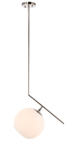 ZC121-LD8048D10C - Living District: Ryland 1 light Chrome and Frosted White glass pendant