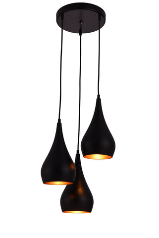 ZC121-LDPD2000 - Living District: Nora Collection Pendant D14.5in H11.5in Lt:3 Black finish