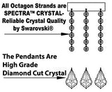 Set Of 3 - 1 Swarovski Crystal Trimmed Chandelier Empire Chandelier Lighting H 30" X W 24" And 2 Swarovski Crystal Trimmed Chandelier Empire Crystal Wall Sconce Lighting W 9.5" H 18" D 5" - 1Ea-Cs/870/9 + 2Ea-Cs/4/5/Wallsconce-Sw