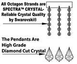 Swarovski Crystal Trimmed Murano Venetian Style Chandelier Crystal Lights Fixture Pendant Ceiling Lamp for Dining Room, Bedroom, Entryway - W/Large, Luxe Crystals! H25" X W24" w/ Black Shades - A46-CS/BLACKSHADES/B94/B89/385/5SW